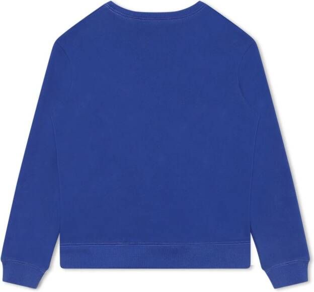 Lanvin Enfant Sweater met geborduurd logo Blauw