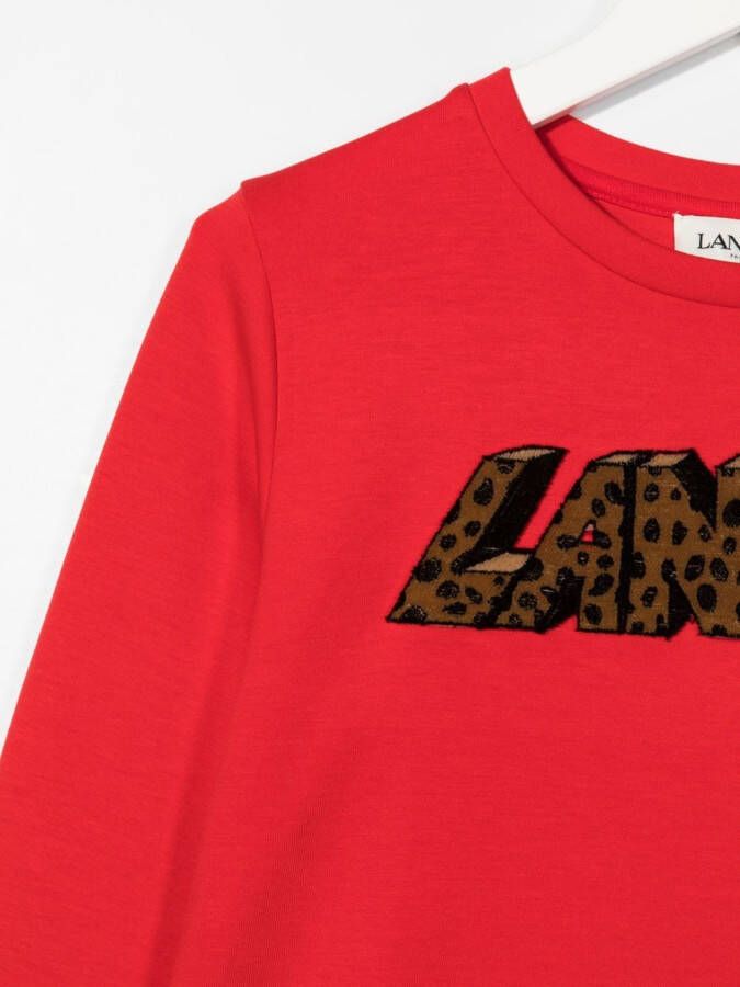 Lanvin Enfant Sweater met geborduurd logo Rood
