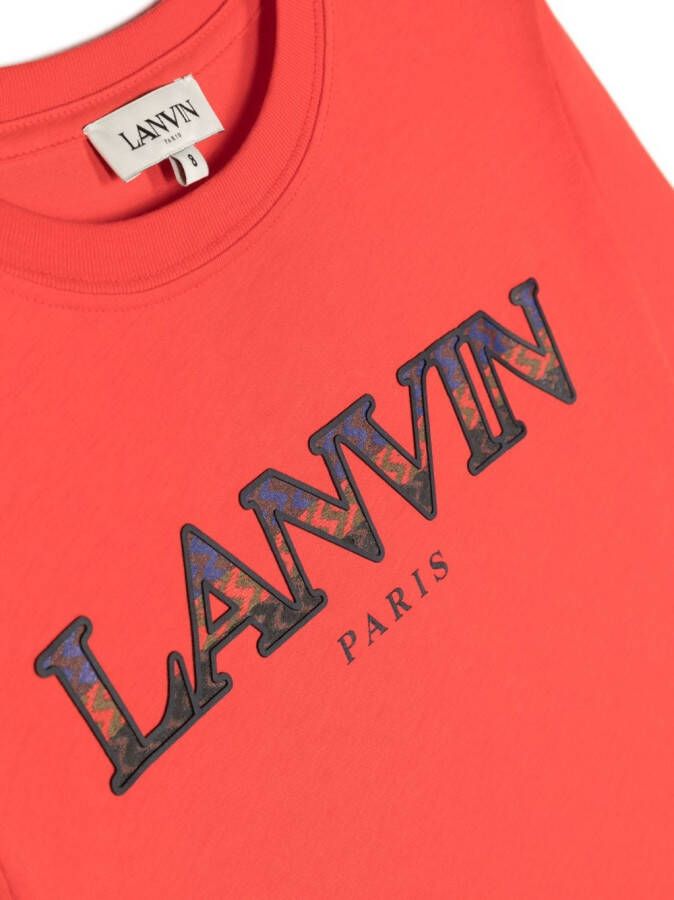 Lanvin Enfant T-shirt met geborduurd logo Rood