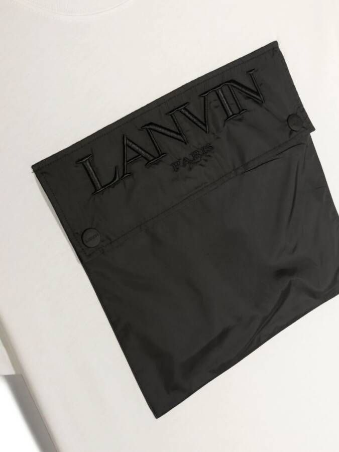 Lanvin Enfant T-shirt met geborduurd logo Wit