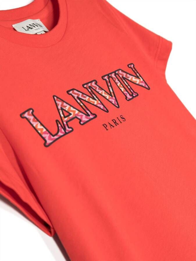 Lanvin Enfant T-shirt met logo-patch Rood