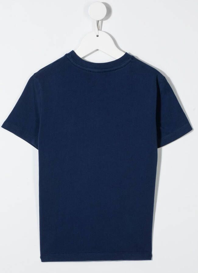 Lanvin Enfant T-shirt met logoprint Blauw