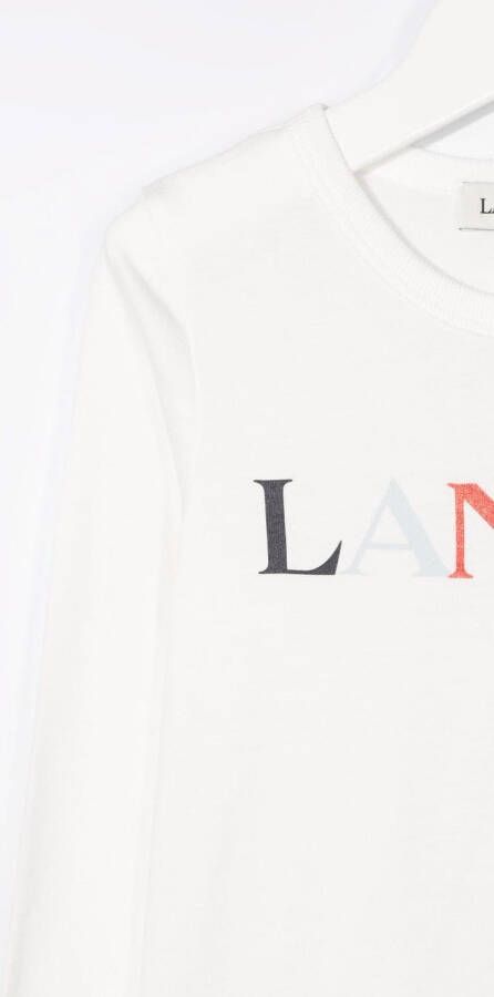 Lanvin Enfant T-shirt met logoprint Wit