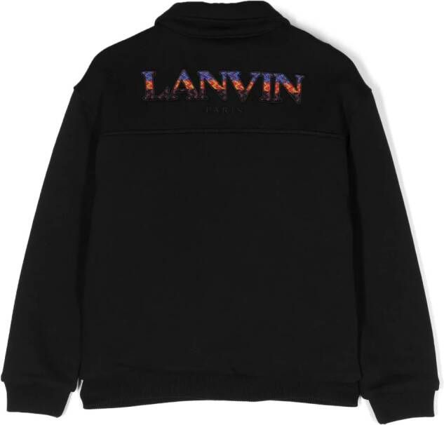 Lanvin Enfant Vest met geborduurd logo Zwart
