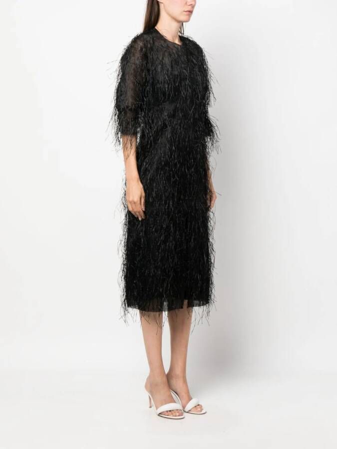 Lanvin Midi-jurk met franjes Zwart