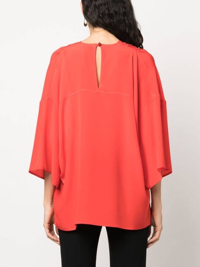 Lanvin Gedrapeerde blouse Rood