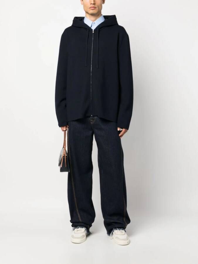 Lanvin Hoodie met geborduurd logo Blauw