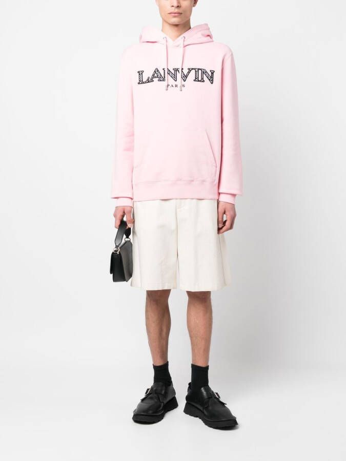 Lanvin Hoodie met geborduurd logo Roze