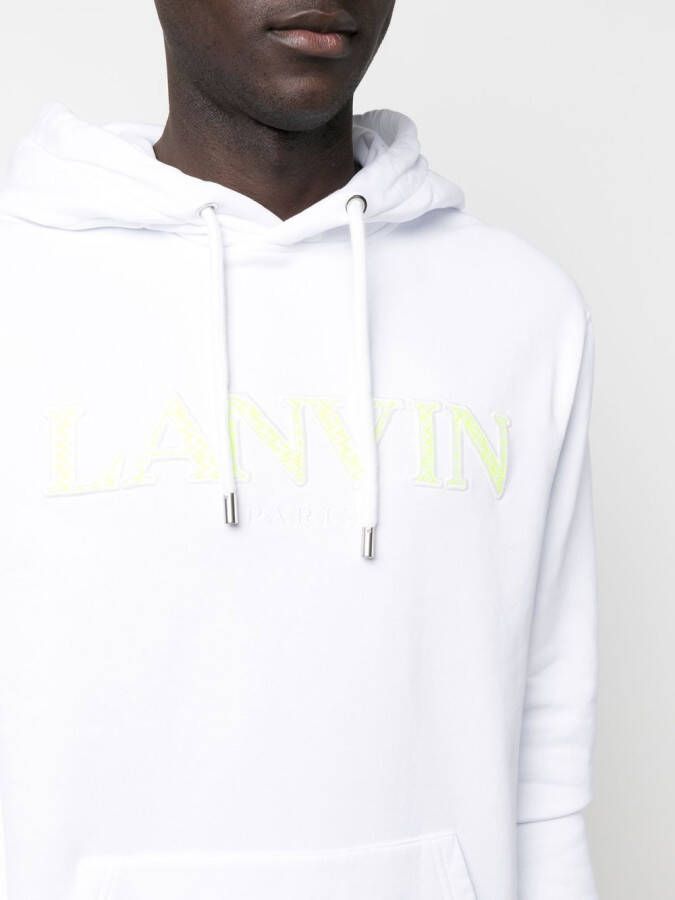 Lanvin Hoodie met geborduurd logo Wit