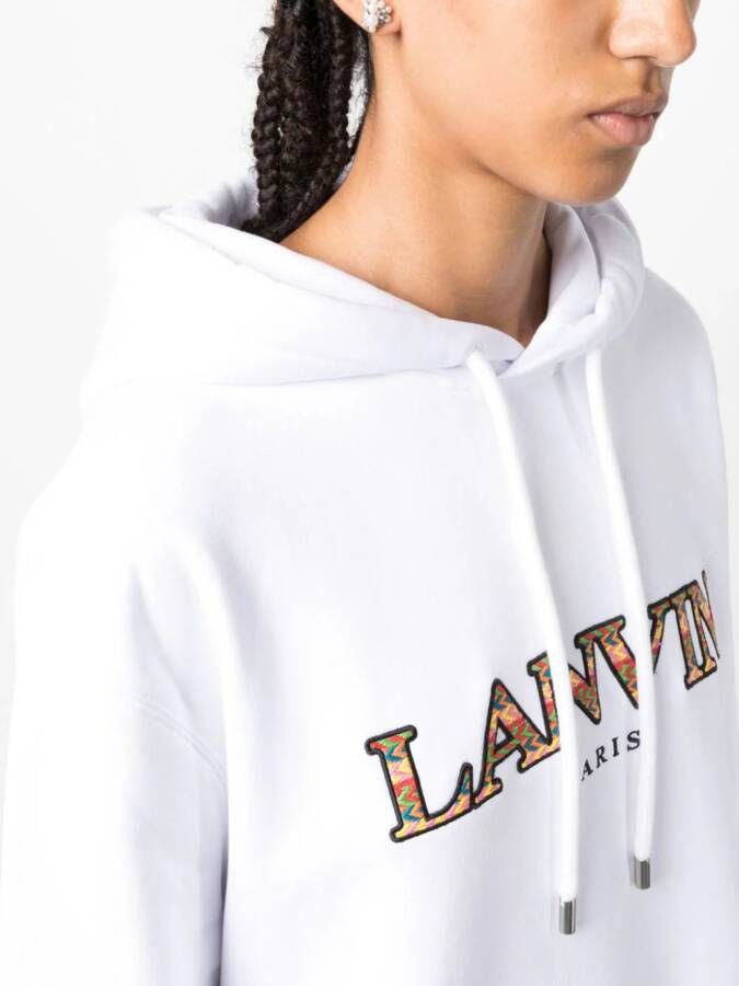 Lanvin Hoodie met geborduurd logo Wit