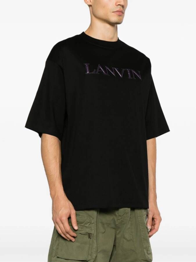 Lanvin T-shirt met logopatch Zwart