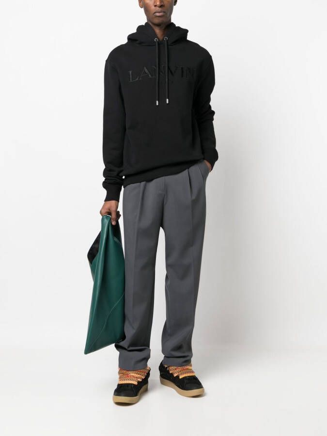 Lanvin Hoodie met geborduurd logo Zwart