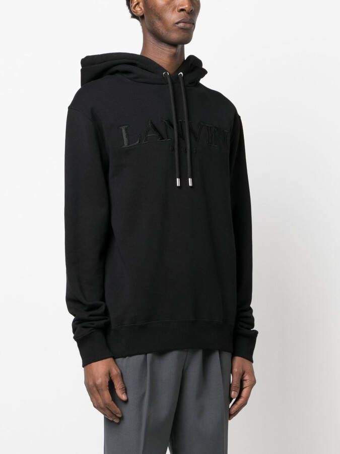 Lanvin Hoodie met geborduurd logo Zwart
