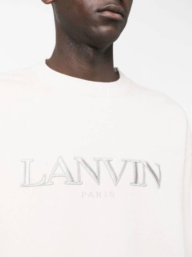 Lanvin Sweater met geborduurd logo Grijs