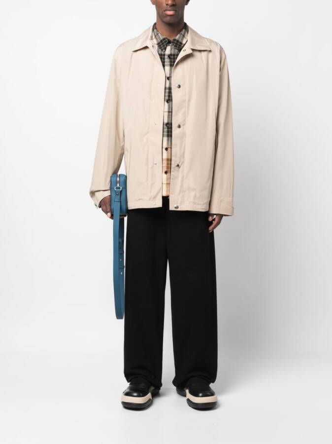 Lanvin Shirtjack met geborduurd logo Beige