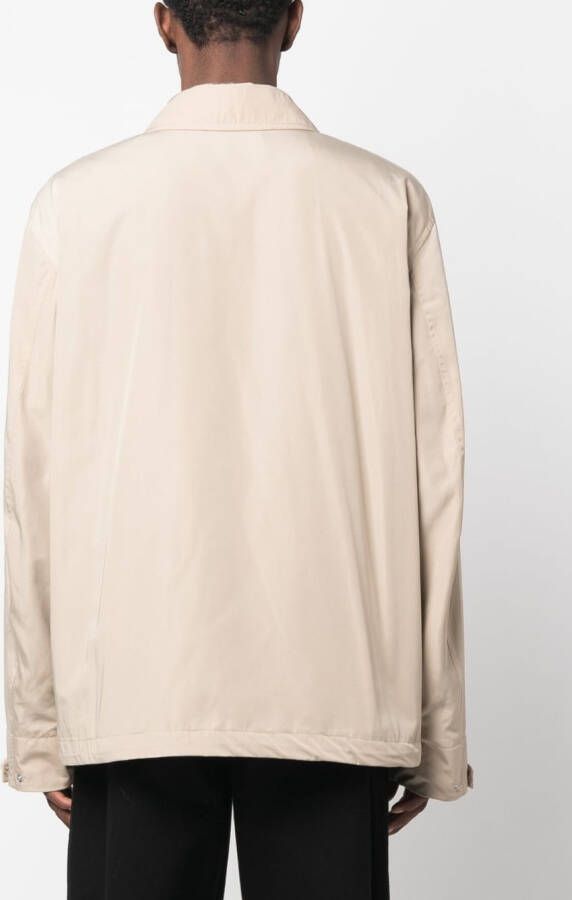 Lanvin Shirtjack met geborduurd logo Beige
