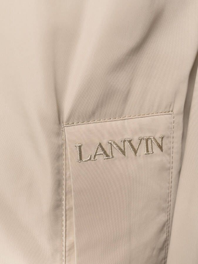 Lanvin Shirtjack met geborduurd logo Beige