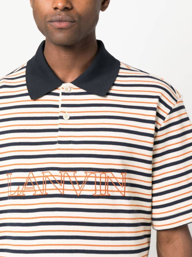 Lanvin Poloshirt met geborduurd logo Beige