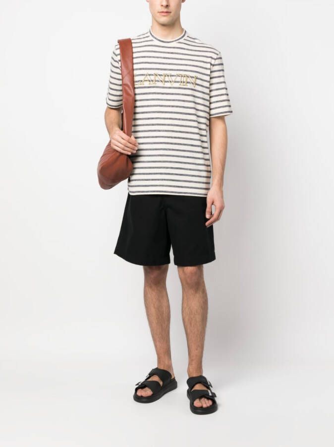 Lanvin T-shirt met geborduurd logo Beige