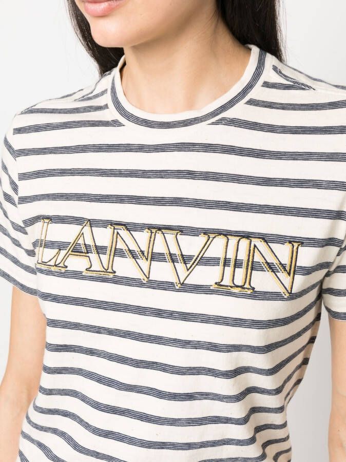 Lanvin T-shirt met logoprint Beige