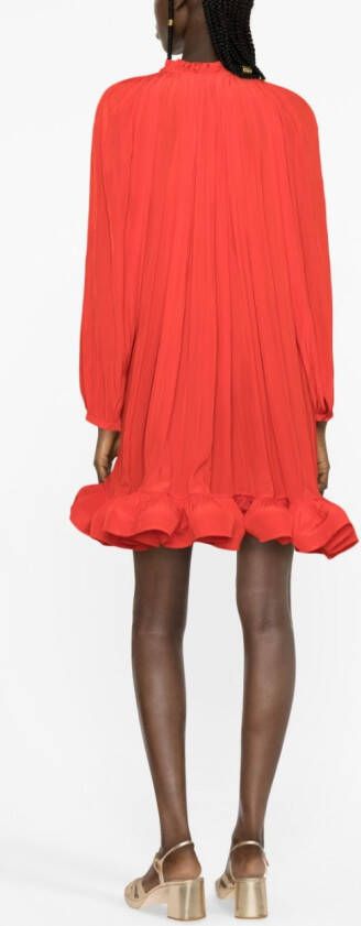 Lanvin Geplooide mini-jurk Rood