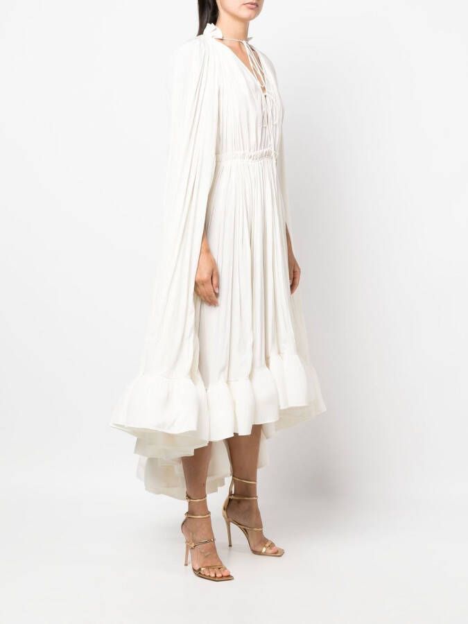 Lanvin Midi-jurk met cape-design Wit