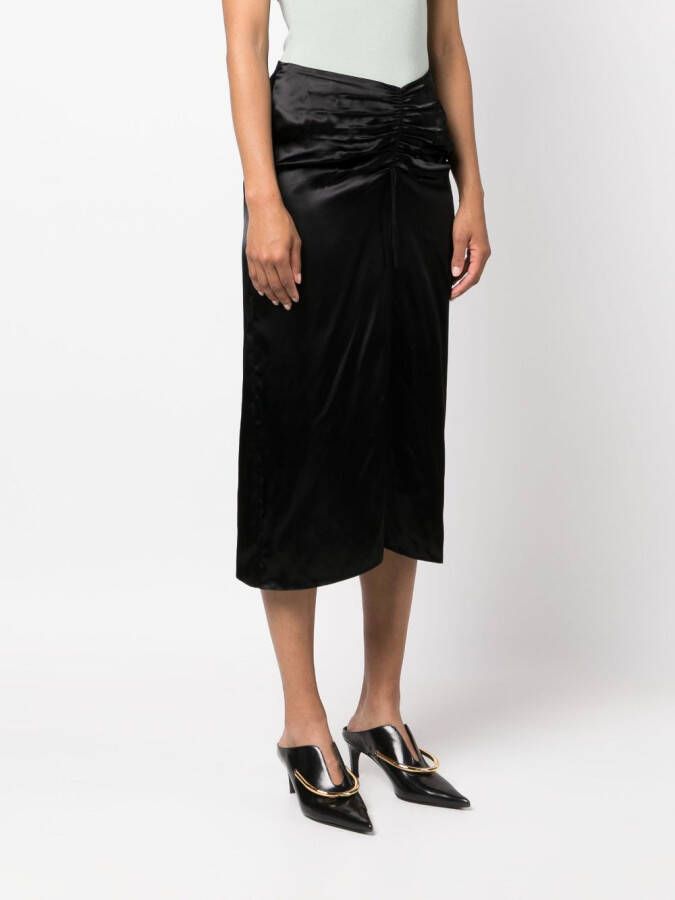 Lanvin Midi-jurk met gesmockte taille Zwart
