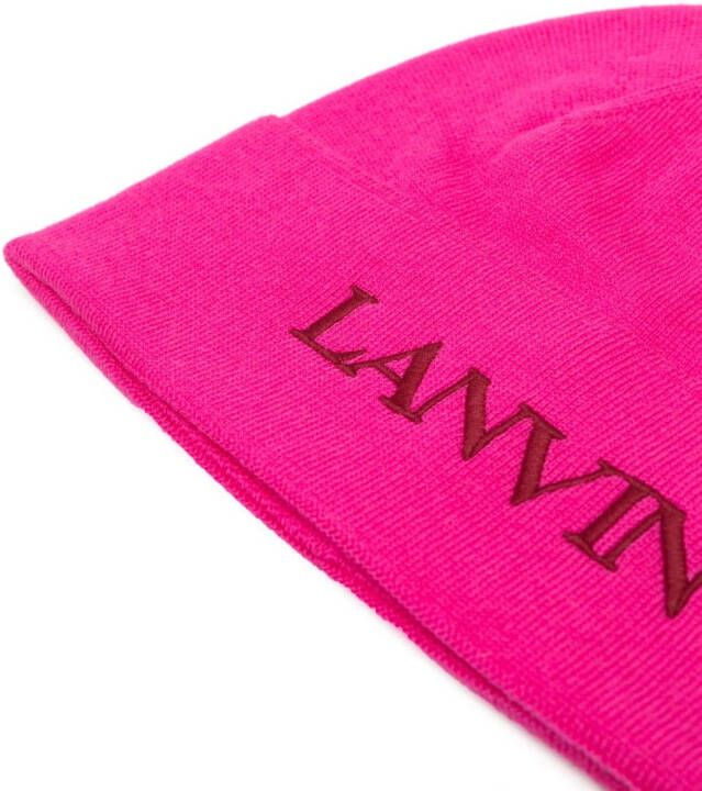 Lanvin Muts met geborduurd logo Roze