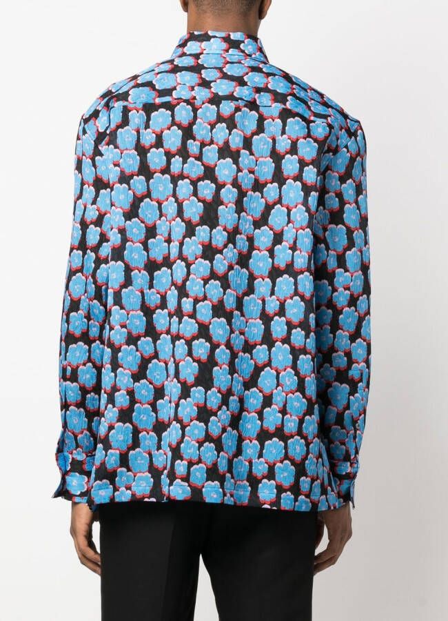 Lanvin Overhemd met bloemenprint Zwart