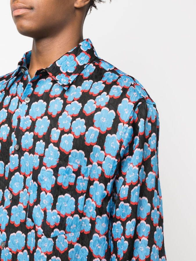 Lanvin Overhemd met bloemenprint Zwart