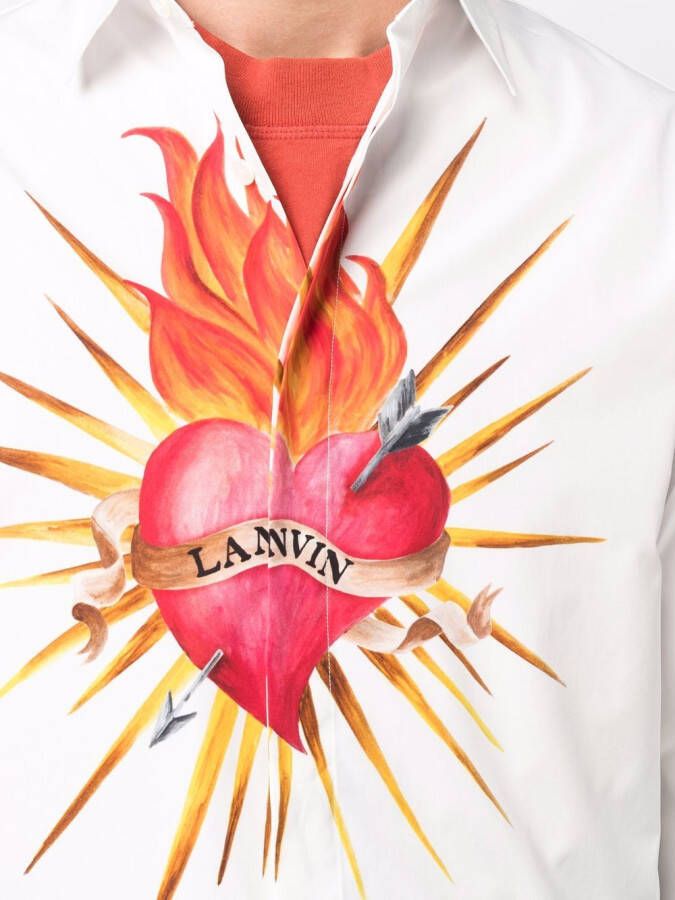 Lanvin Overhemd met hartprint Wit