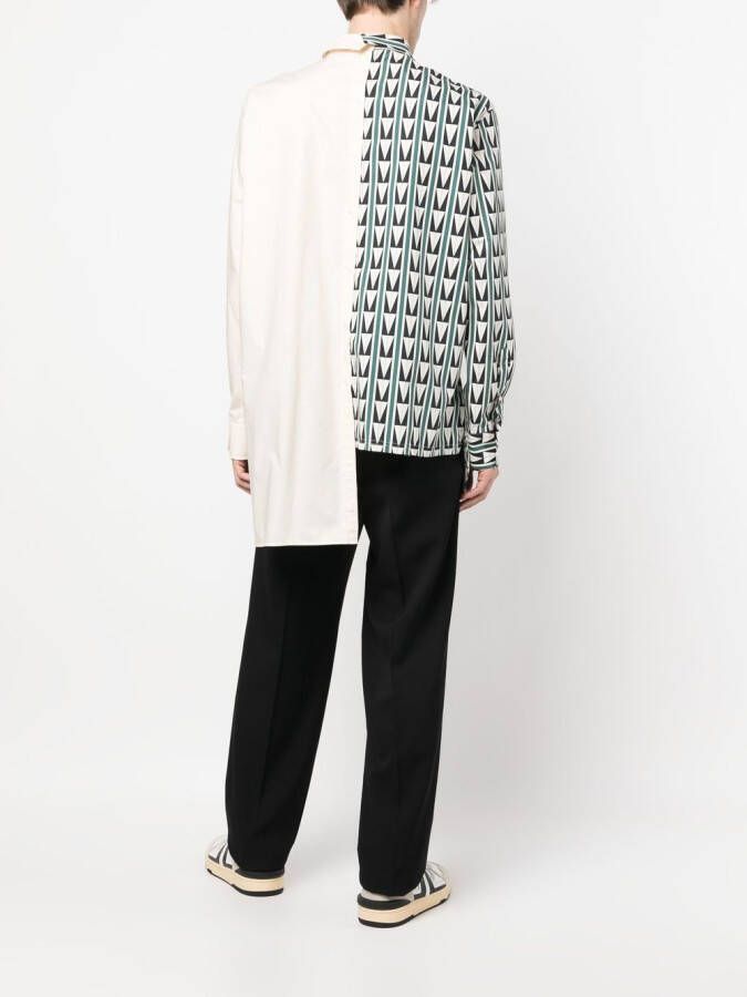 Lanvin Overhemd met geometrische print Beige