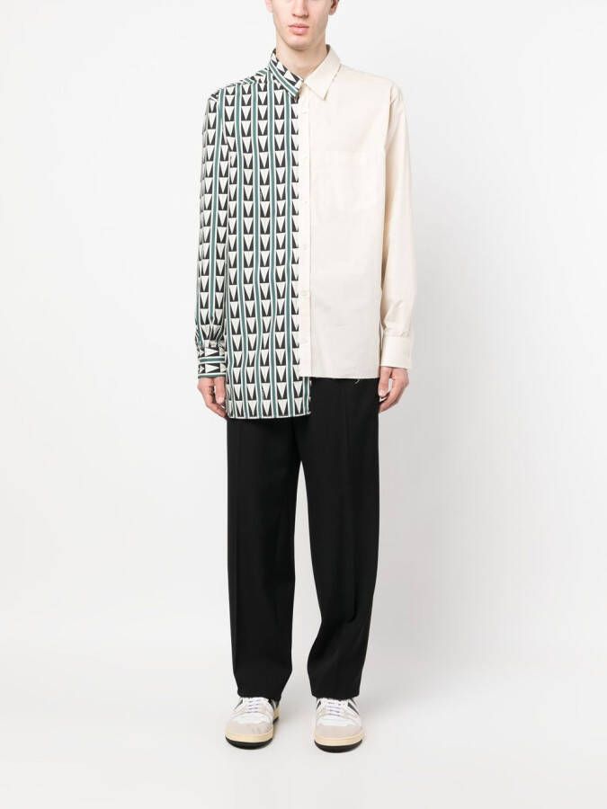 Lanvin Overhemd met geometrische print Beige