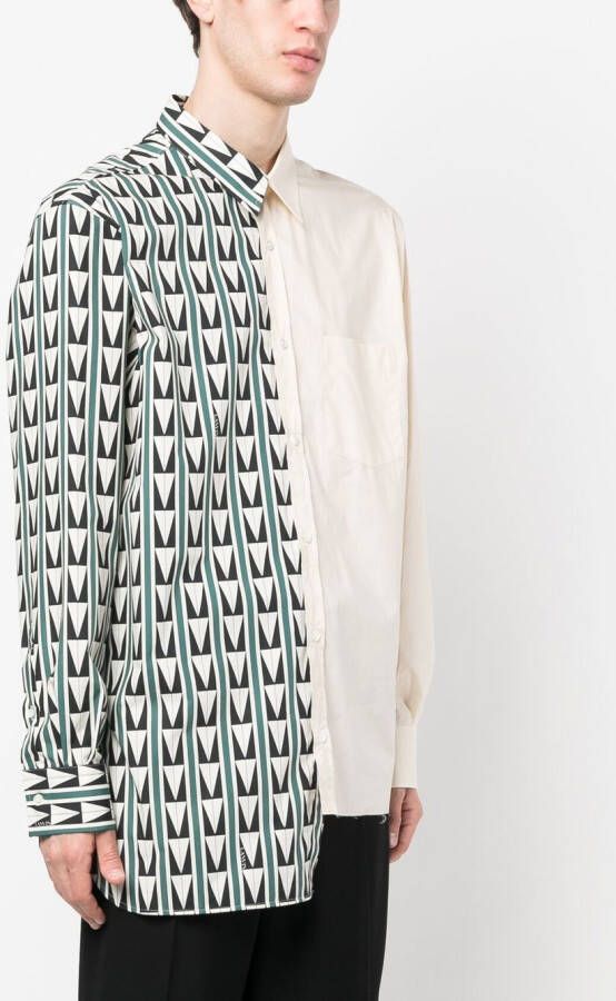 Lanvin Overhemd met geometrische print Beige