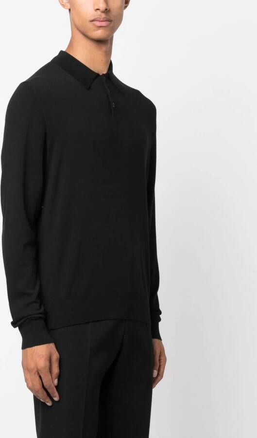 Lanvin Poloshirt met lange mouwen Zwart