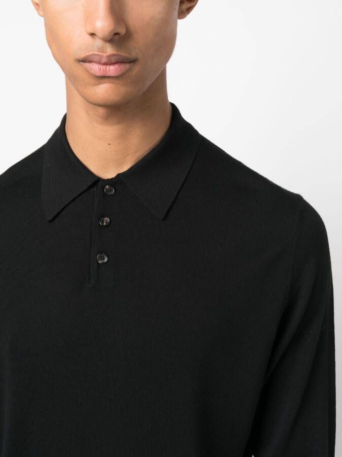 Lanvin Poloshirt met lange mouwen Zwart