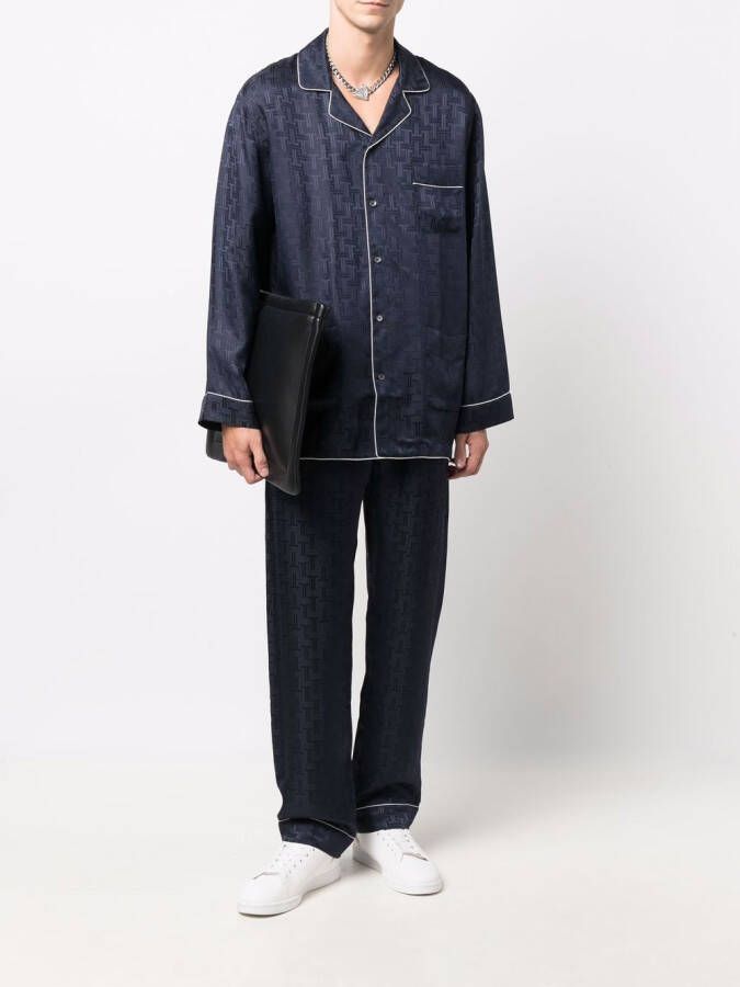 Lanvin Pyjamashirt met logoprint Blauw
