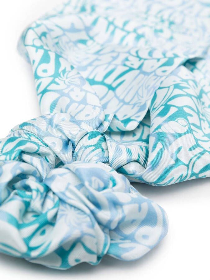 Lanvin Scrunchie met logoprint Blauw