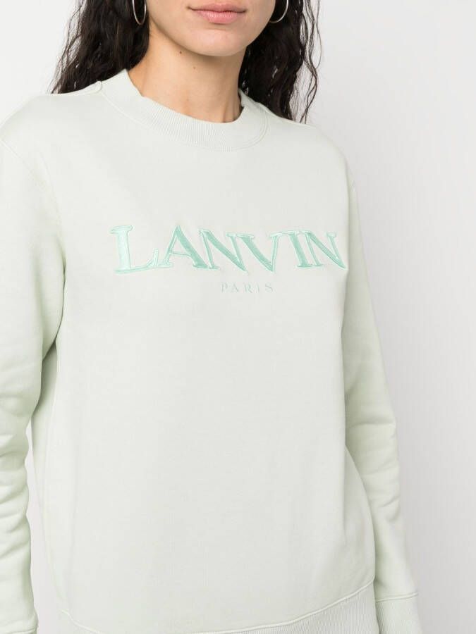 Lanvin Sweater met geborduurd logo Groen