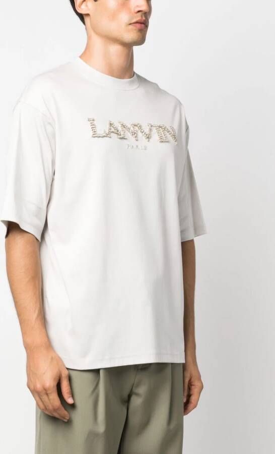 Lanvin T-shirt met geborduurd logo Grijs