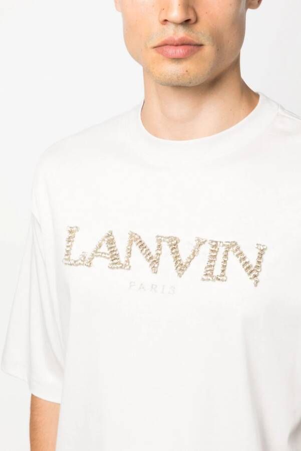 Lanvin T-shirt met geborduurd logo Grijs