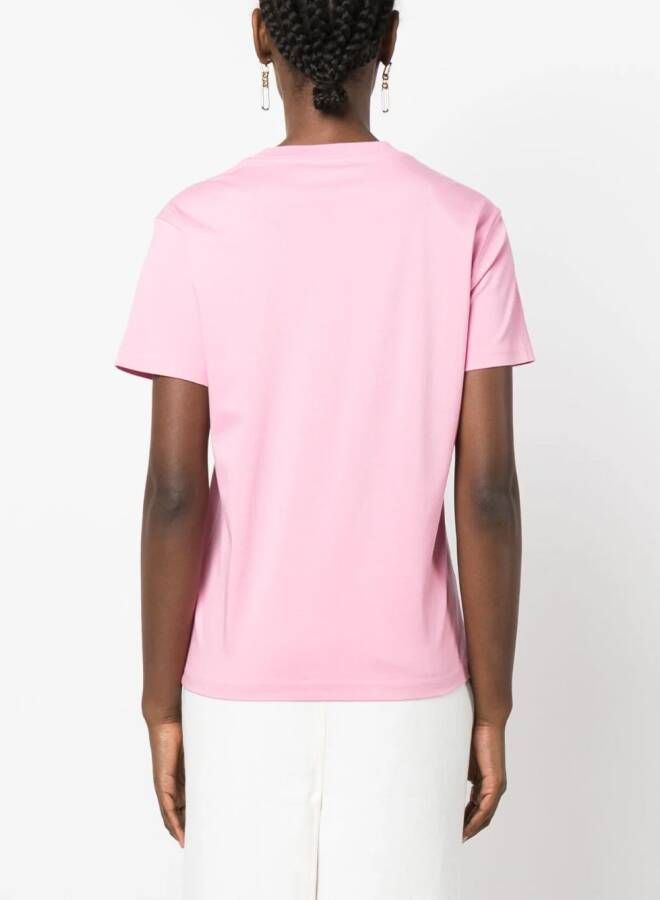 Lanvin T-shirt met geborduurd logo Roze