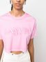 Lanvin T-shirt met geborduurd logo Roze - Thumbnail 5