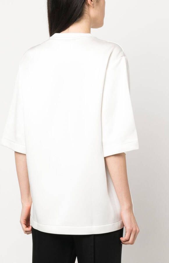 Lanvin T-shirt met geborduurd logo Wit