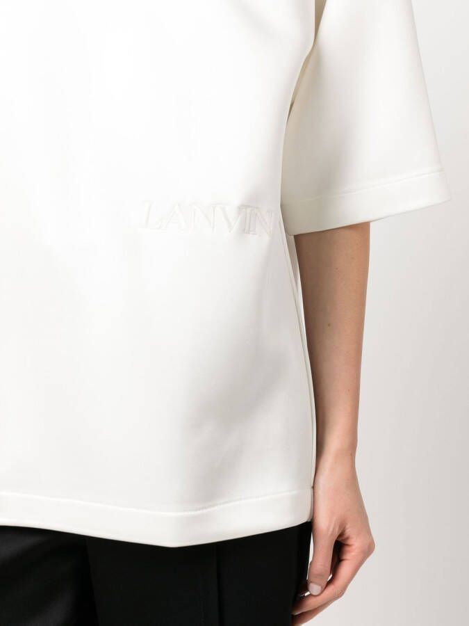Lanvin T-shirt met geborduurd logo Wit
