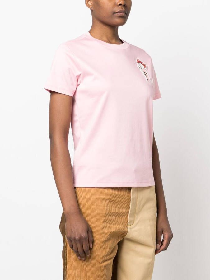Lanvin T-shirt met geborduurd monogram Roze