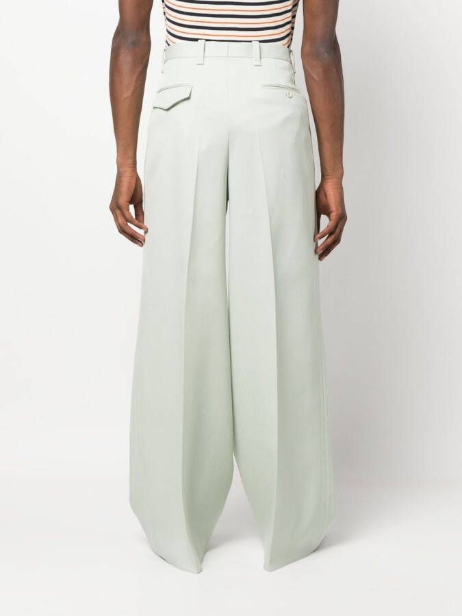 Lanvin Broek met wijde pijpen Groen
