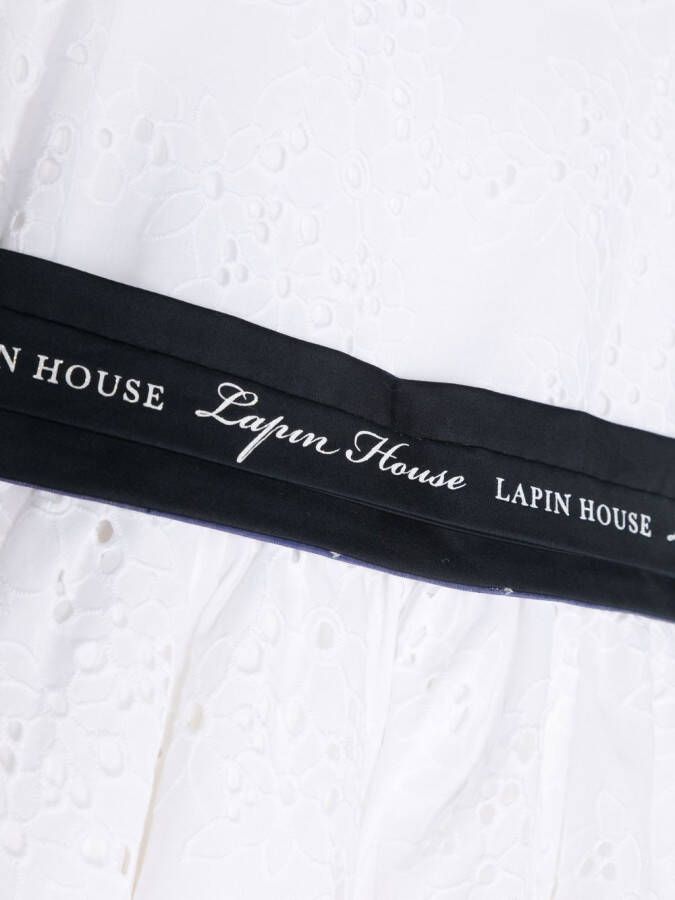 Lapin House Broderie anglaise jurk Wit