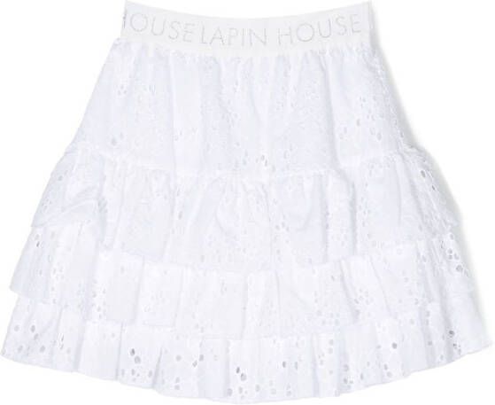 Lapin House Mini-rok met ruches Wit
