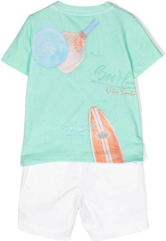 Lapin House Shorts en shirt met print Groen